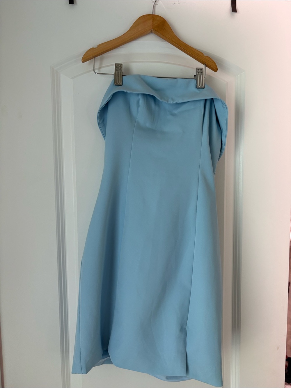 Showpo Strapless Light Blue Mini Dress